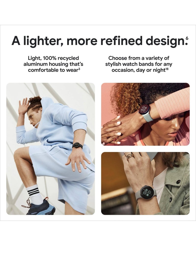 جوجل ساعة Pixel Watch 2 الذكية باللون الذهبي الشامبانيا مع شبكة Wi-Fi نشطة - Image 5