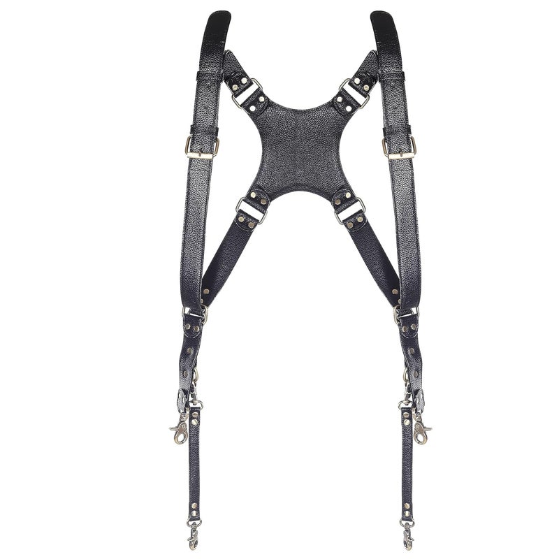 MVPRO Leather Dual Camera Strap with Snap Shackle Hooks | Perfect Double Camera Belt - Image 5