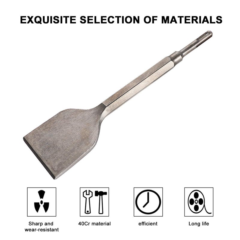 Heavy Duty Angled Wall Scraper Chisel For Concrete Tile Removal Compatible With Rotary Hammer - Image 5