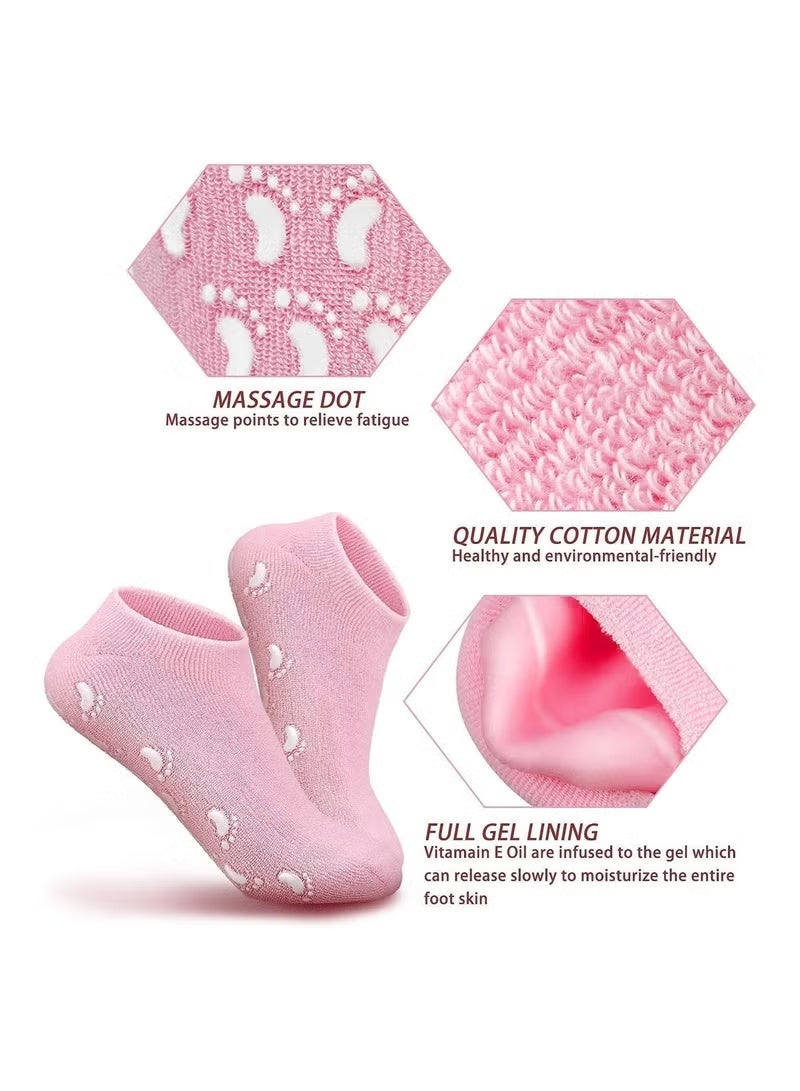 Moisturizing Gel Socks for Men & Women - Infused with Essential Oils & Vitamins for Dry Cracked Feet - Image 3