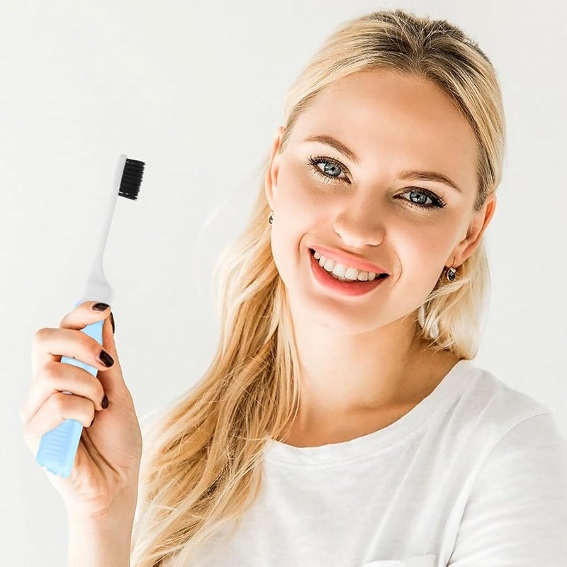 6pcs Portable Folding Travel Toothbrush Soft Bristles Ergonomic Handle Space Saving Design Random Color - Image 5