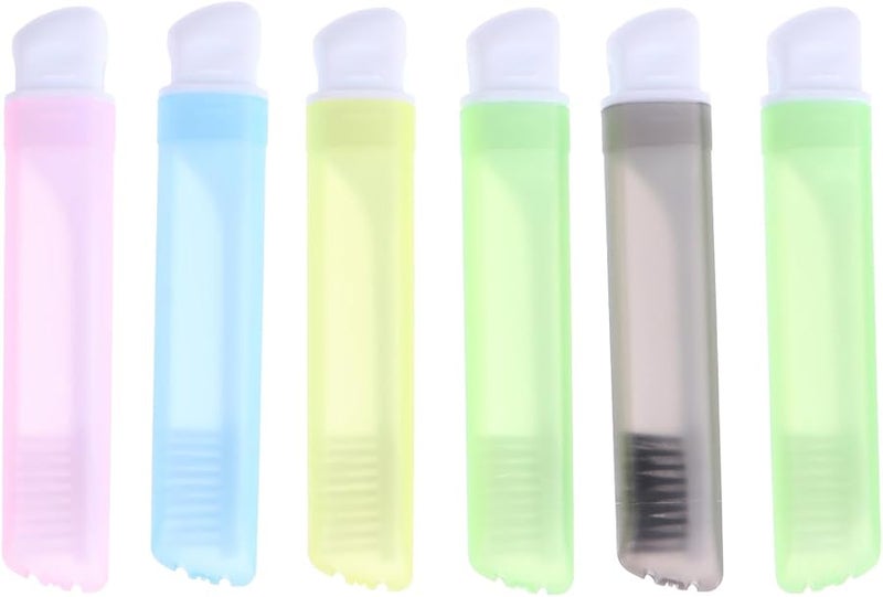 6pcs Portable Folding Travel Toothbrush Soft Bristles Ergonomic Handle Space Saving Design Random Color - Image 2