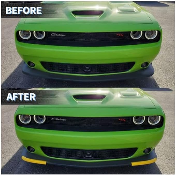 WildWell Front Bumper Lip Splitter for 2015-2024 Dodge Challenger R/T Scat Pack Accessories, Front Lip Protector Cover Yellow Non-Widebody - Image 2