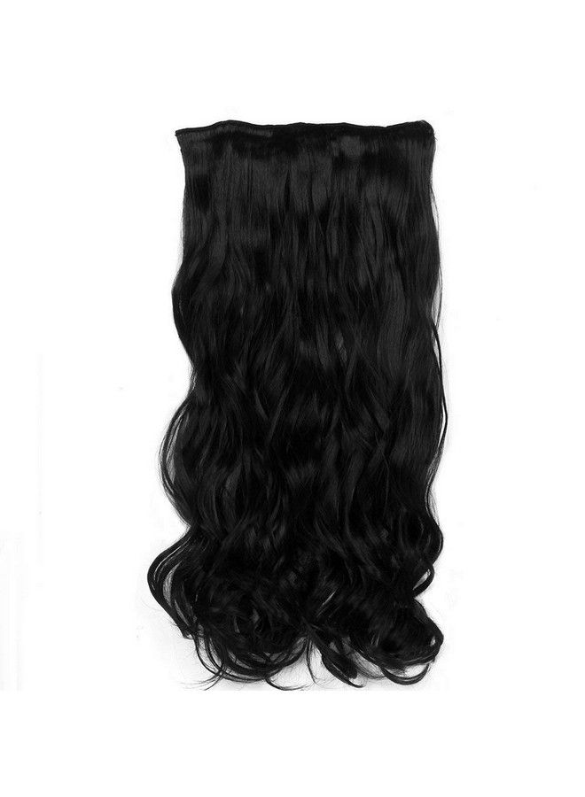 Foreign Holics 6Pcs 14 Clips 2426 Inch Curly/Straight Full Head Clip In On Hair Extensions Women Lady Hairpiece (Curly Black) - Image 3