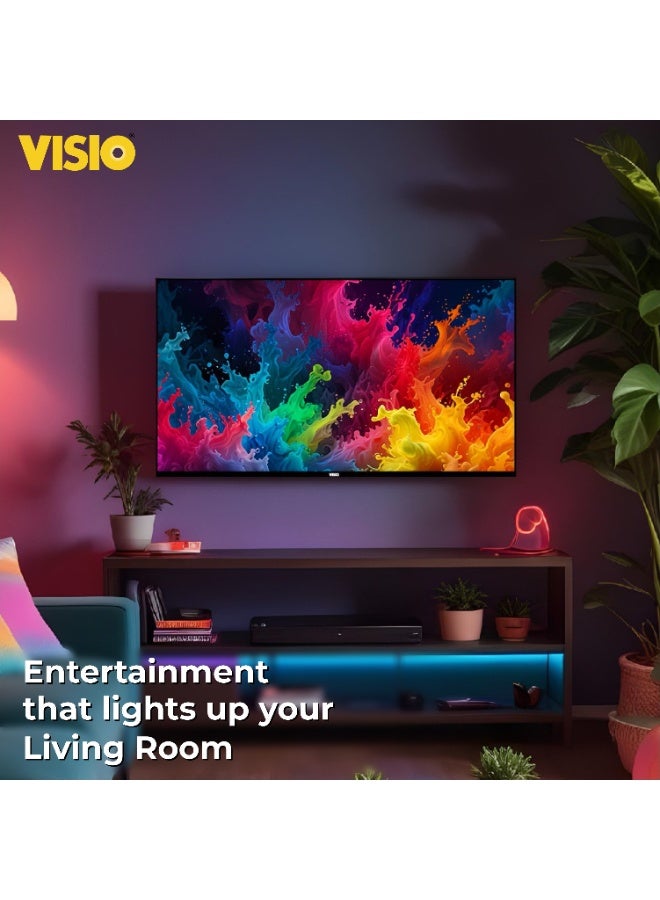 VISIO 50 Inch Full HD Smart LED TV - Android 14 AOSP, Quad Core, Frameless Design, Wi-Fi, 3 HDMI, 2 USB, Analog Tuner (ATV), EShare Screen Mirroring, Wall Mount Included, (2026 Model) - Black 50VSJFHD - Image 4