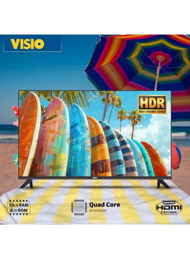 VISIO 50 Inch Full HD Smart LED TV - Android 14 AOSP, Quad Core, Frameless Design, Wi-Fi, 3 HDMI, 2 USB, Analog Tuner (ATV), EShare Screen Mirroring, Wall Mount Included, (2026 Model) - Black 50VSJFHD - Image 5