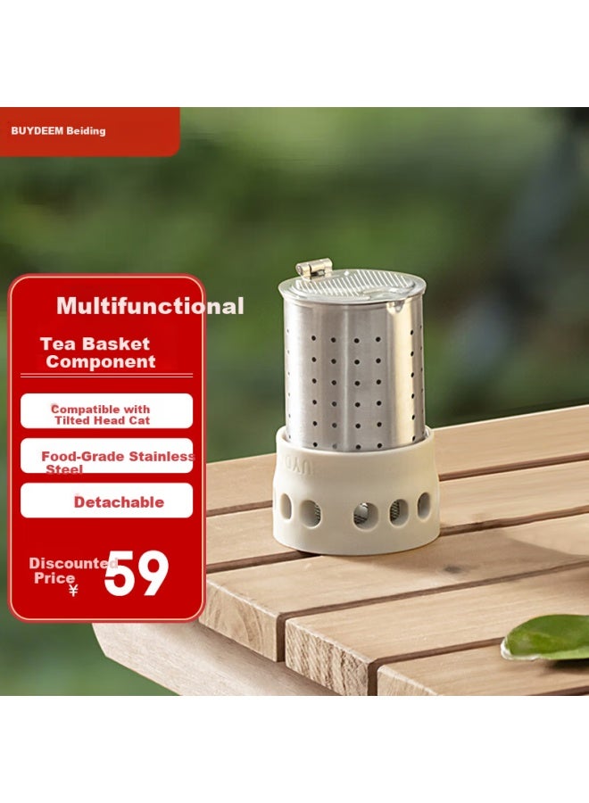 Buydeem Large Capacity Tea Infuser Thermos Cup Tilted Cat Multifunctional Tea Basket Set