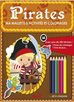 MA MALLETTE D'ACTIVITES ET COLORIAGES PIRATES (FOND BRUN) 