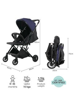 Bukela Lightweight Travel Stroller, Compact Toddler Travel Stroller for Airplane, One-Hand Folding Baby Stroller,Umbrella Stroller with 5-Point Harness,Adjustable Backrest/Footrest/T-Shaped Bumper,0-3years  - Image 5