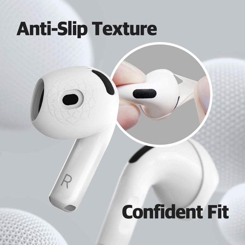 AZLA SednaEarfit for AirPods 4 â€“ Anti-Slip Silicone Covers for AirPods 4 â€“ Ear Hook Alternative Grip Skins with Fibonacci Texture â€“ Secure Fit & Case Compatible (4 Pairs) [Ultra Slim + Slim] - Image 5