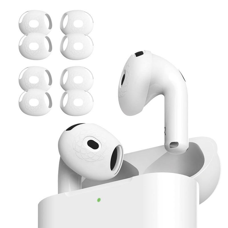 AZLA SednaEarfit for AirPods 4 â€“ Anti-Slip Silicone Covers for AirPods 4 â€“ Ear Hook Alternative Grip Skins with Fibonacci Texture â€“ Secure Fit & Case Compatible (4 Pairs) [Ultra Slim + Slim] - Image 1