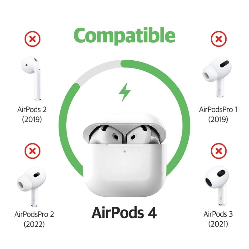 AZLA SednaEarfit for AirPods 4 â€“ Anti-Slip Silicone Covers for AirPods 4 â€“ Ear Hook Alternative Grip Skins with Fibonacci Texture â€“ Secure Fit & Case Compatible (4 Pairs) [Ultra Slim + Slim] - Image 2