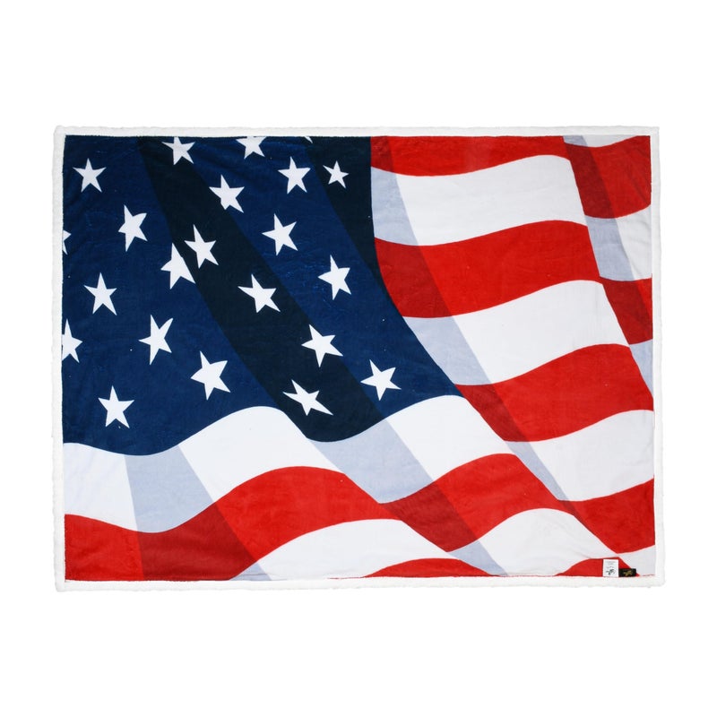 Tirrinia Tirrinia Fluttering US Flag Blanket Patriotic Sherpa Throw American Flag Blanket  Super Cozy Fleece Plush Bed Throw TV Blankets Reversible for Bed or Couch 4th of July  - Image 1