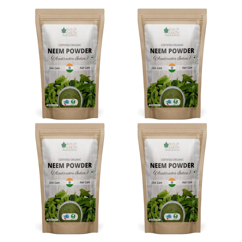 BLISS OF EARTH Bliss of Earth Neem Leaves Powder 453gm Organic For Skin Face Pack Acne Control Pack Of 4 - Image 1
