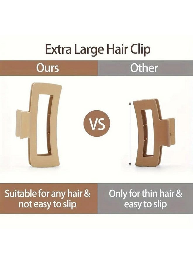 Minta Extra Large Hair Clips: Big Claw Clips for Thick Long Curly Hair, Strong Hold Claw Clip Oversized Non-slip Square Hair Clips for Women, Matte XL Jumbo Claw Clips, Multi-color gifts - Image 4
