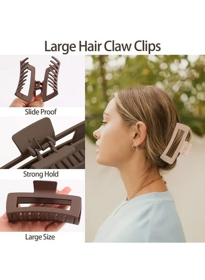 Minta Extra Large Hair Clips: Big Claw Clips for Thick Long Curly Hair, Strong Hold Claw Clip Oversized Non-slip Square Hair Clips for Women, Matte XL Jumbo Claw Clips, Multi-color gifts - Image 2