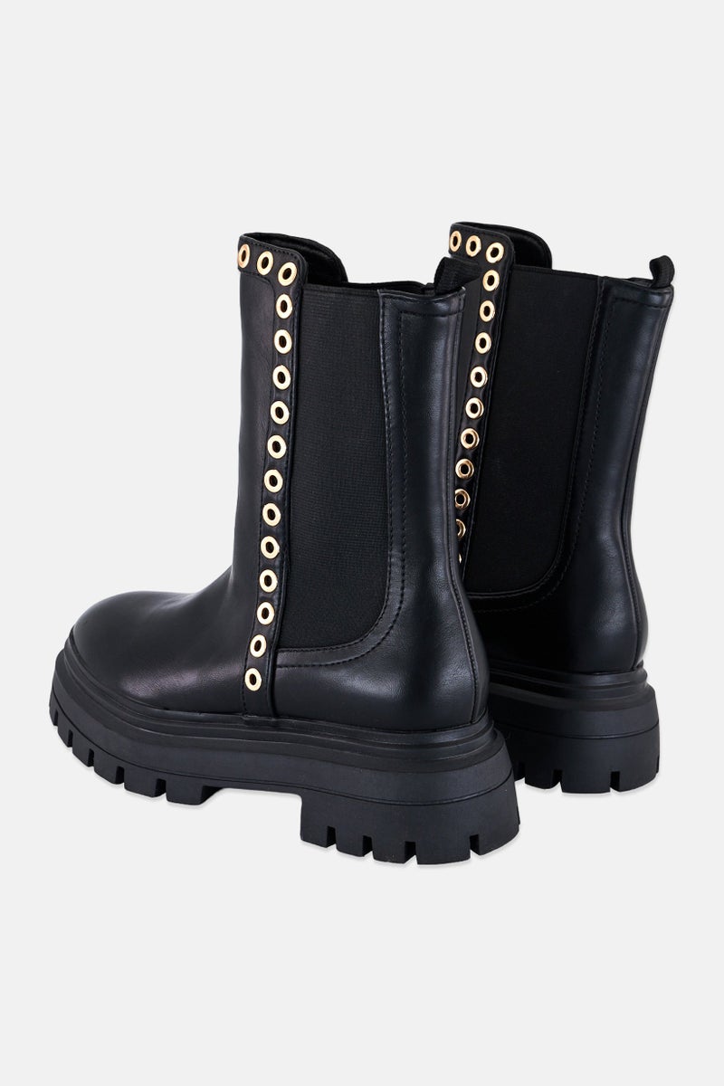 Reserved Women Slip On Ankle Boots, Black  - Image 2