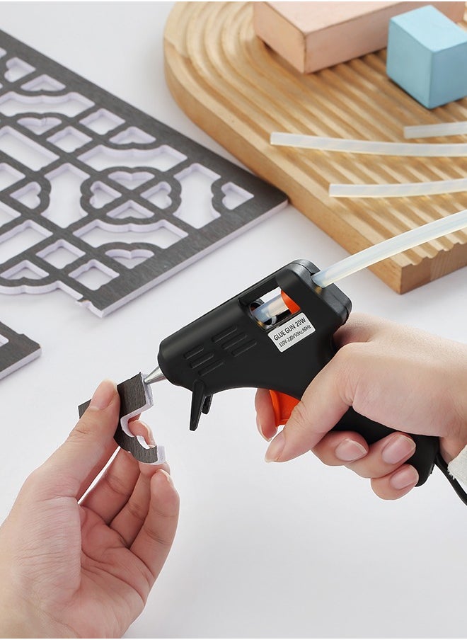 LAWAZIM - Glue Gun 20W - Black | Hot Melt Glue Gun With Glues Stick Industrial Craft Thermo Electric Heat Temperature Tool For DIY Jewelry Making - Image 1