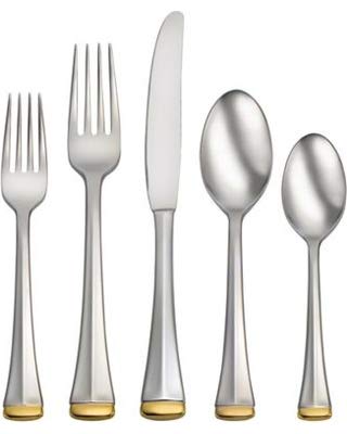 ONEIDA Oneida Gold Dorchester 75 Piece Fine Golden Flatware Set 
