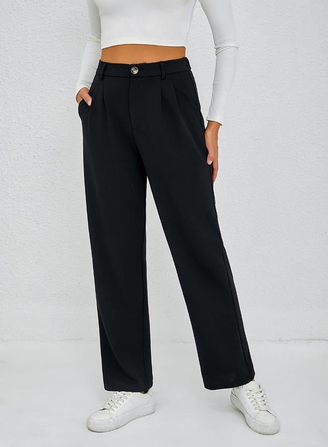 Take Two Solid Pleated Straight Leg Pants - Image 3
