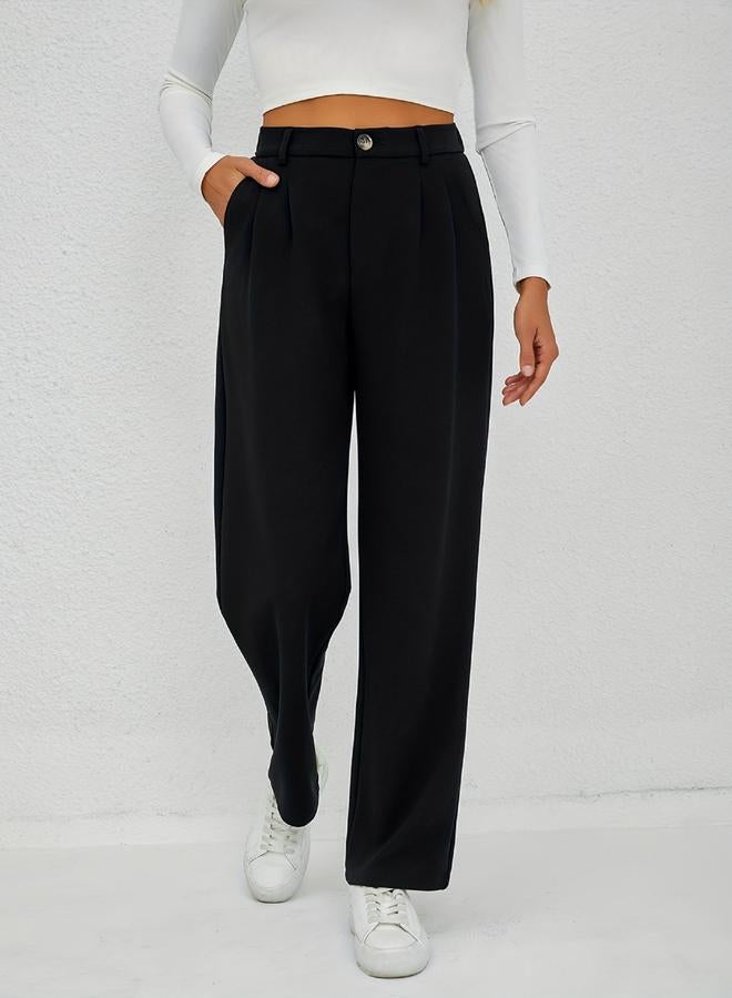 Take Two Solid Pleated Straight Leg Pants - Image 4