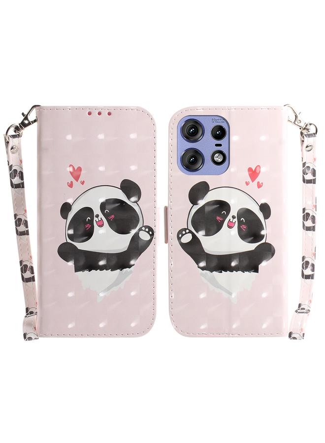 The Bros Case For Motorola Edge 50 Pro 3D Colored Flip Leather Phone Case