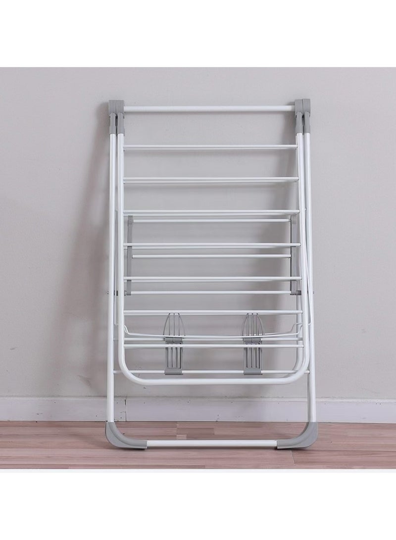 Double bracket galvanized steel laundry rack gray - Image 2