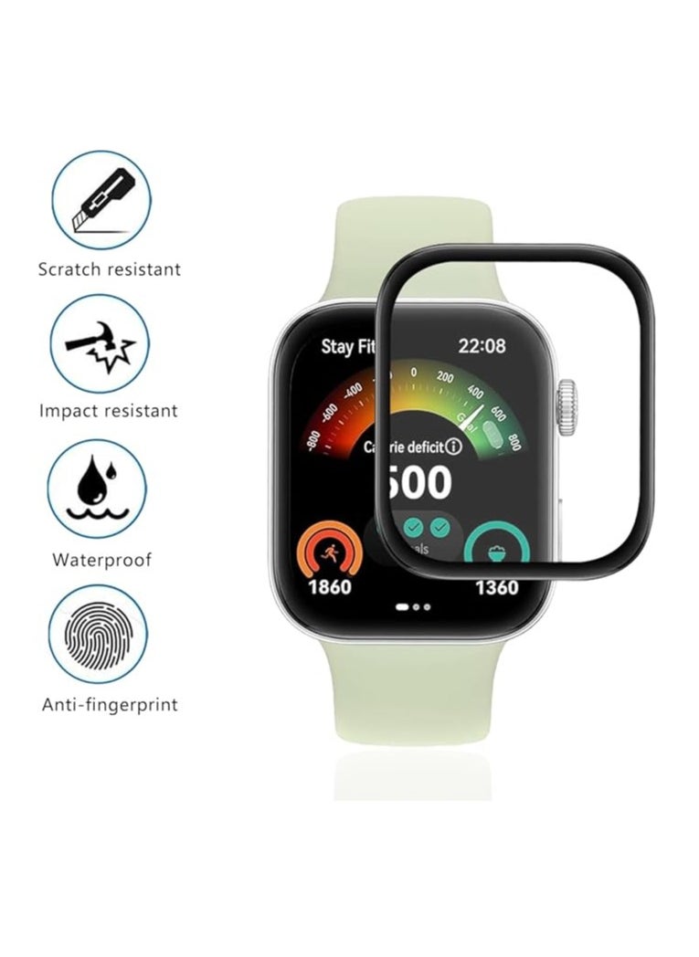 3 Pieces Protective Film for Huawei Watch Fit 3, Ultra Transparent Full Coverage Screen Protector in PMMA Composite Material, Dustproof and Scratch Proof Screen
