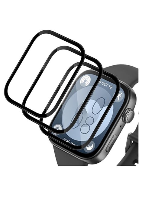3 Pieces Protective Film for Huawei Watch Fit 3, Ultra Transparent Full Coverage Screen Protector in PMMA Composite Material, Dustproof and Scratch Proof Screen