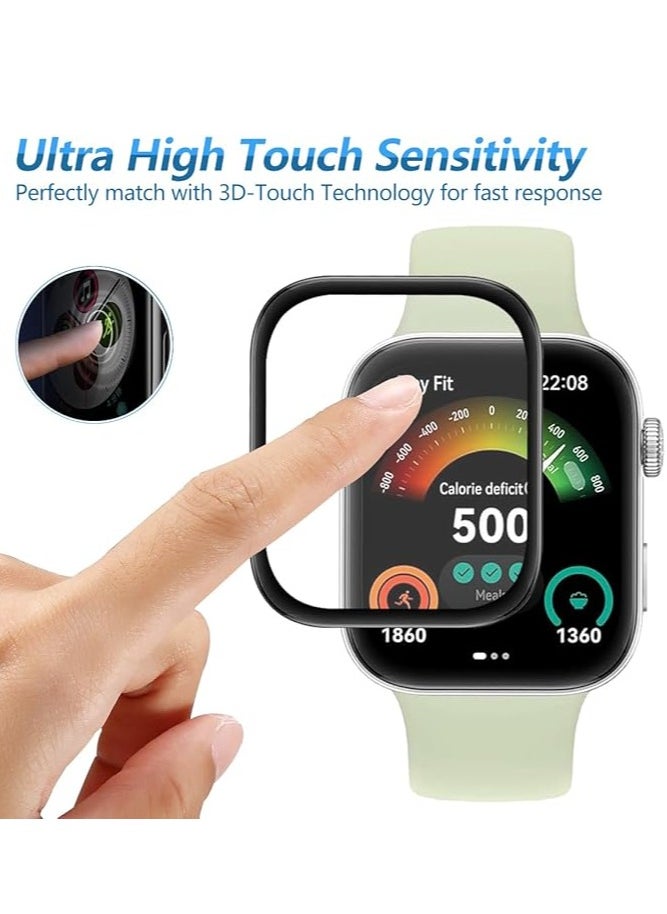3 Pieces Protective Film for Huawei Watch Fit 3, Ultra Transparent Full Coverage Screen Protector in PMMA Composite Material, Dustproof and Scratch Proof Screen
