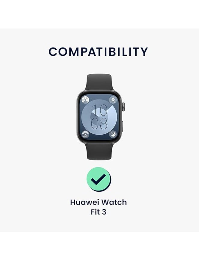 3 Pieces Protective Film for Huawei Watch Fit 3, Ultra Transparent Full Coverage Screen Protector in PMMA Composite Material, Dustproof and Scratch Proof Screen