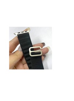 Generic Alpine Loop For Apple Watch 42/44 Mm Nylon Woven Ring With Sports G Hook Strap Series SE - Black  - Image 4