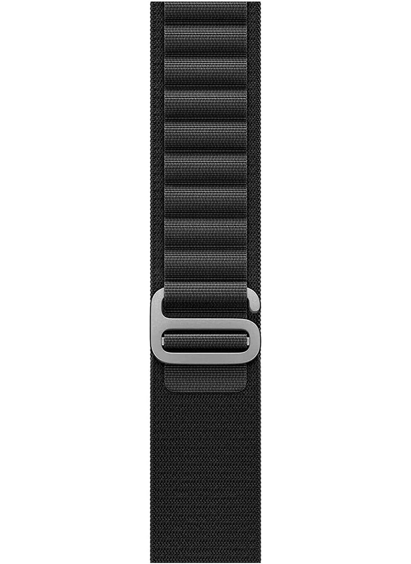 Generic - Alpine Loop For Apple Watch 42/44 Mm Nylon Woven Ring With Sports G Hook Strap Series SE - Black - Image 1