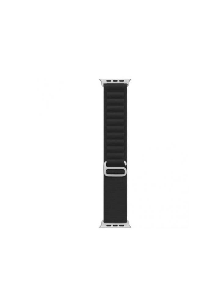 Generic - Alpine Loop For Apple Watch 42/44 Mm Nylon Woven Ring With Sports G Hook Strap Series SE - Black - Image 1
