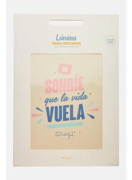 Mr. Wonderful Smile, Life Flies By Decorative Sheet 30 x 40 cm, White  - Image 1