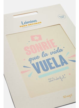 Mr. Wonderful Smile, Life Flies By Decorative Sheet 30 x 40 cm, White  - Image 3