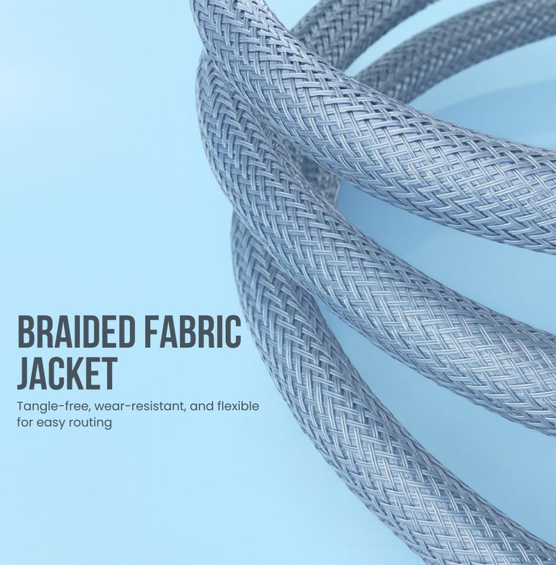 COMPIX DisplayPort 1.4 Cable 1.5M, 8K DP Cable 32.4Gbps High Speed 8K@60Hz 4K@165Hz 2K@240Hz, Ultra HD Display Port to DisplayPort Cables, HDR/G-Sync/Free-Sync Braided DP Wire for Gaming Monitor PC TV - Image 5