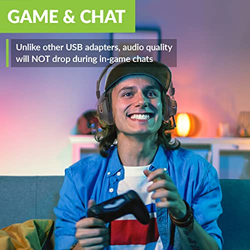 Avantree C519M - Clear Voice & Rich Background Sound, Low Latency Bluetooth Headphones with Mic & USB C Adapter for PS5 & Switch, Wireless Headset for PC Work & Gaming, 40H Playtime - Image 2