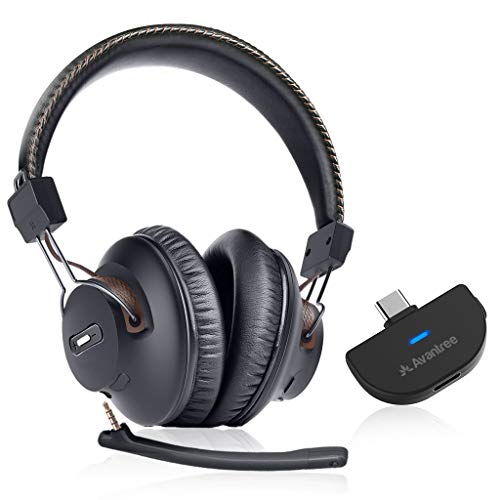 Avantree C519M - Clear Voice & Rich Background Sound, Low Latency Bluetooth Headphones with Mic & USB C Adapter for PS5 & Switch, Wireless Headset for PC Work & Gaming, 40H Playtime - Image 1