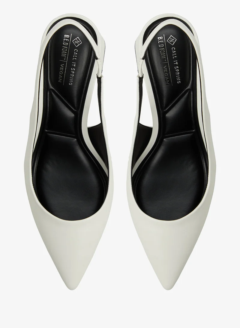 CALL IT SPRING WHITE Evelyynn Slingback Heeled Sandals for Women | Best Price UAE