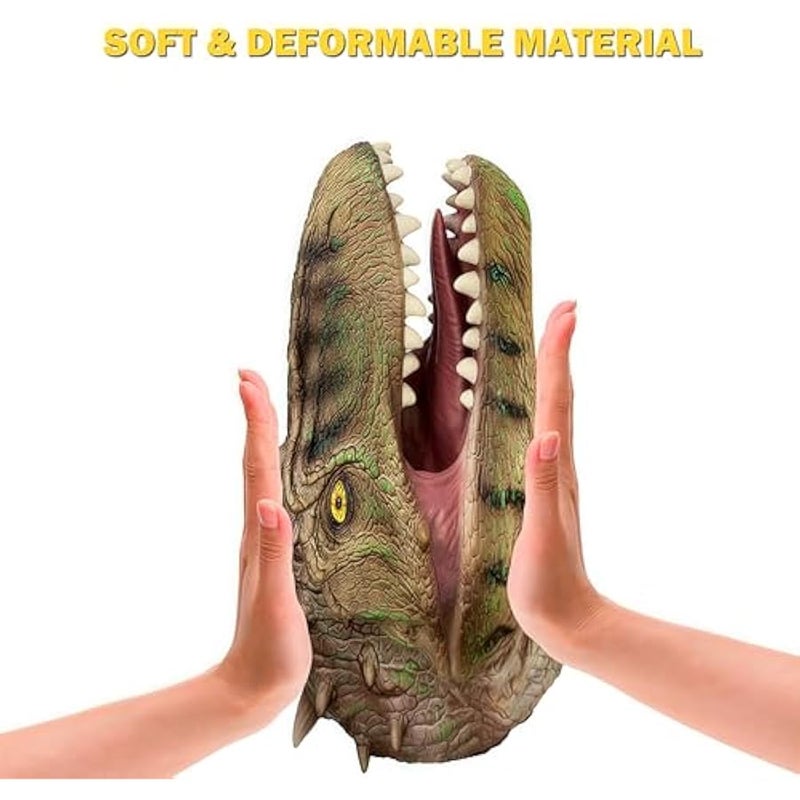 Giganotosaurus Dinosaur Hand Puppet, Realistic Dinosaur Scary Toys, Great Party Supplies, Boys Birthday Gift, Collection, Cake Topper and Room Decoration for Kids 3 Years Old and Up - Image 4