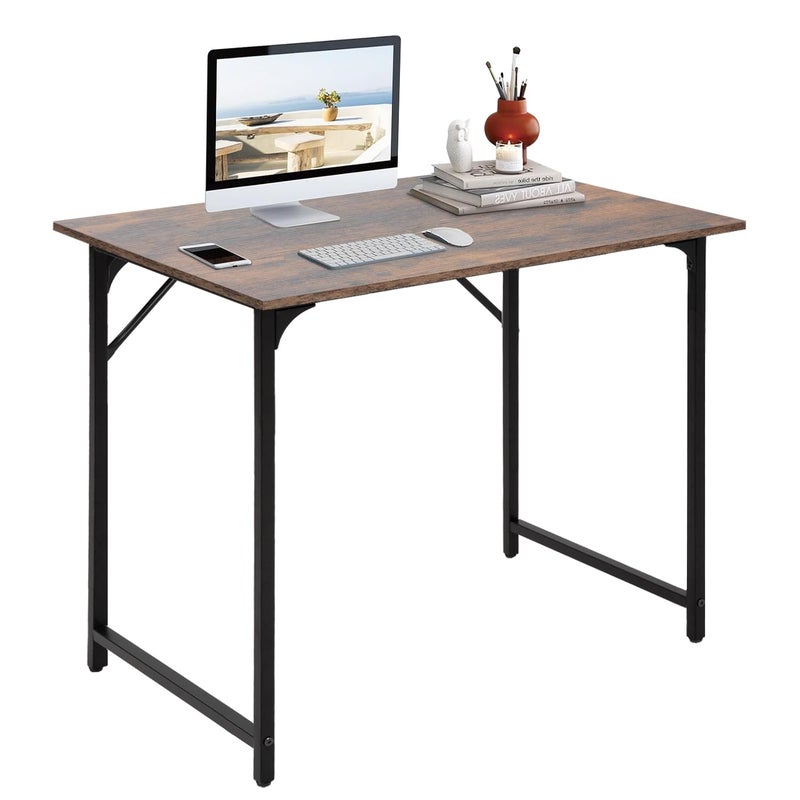 BestOffice Computer Desk,Home Office Desk, Modern Simple Style for Home Office Study Writing (Brown, 32 Inch) - Image 1