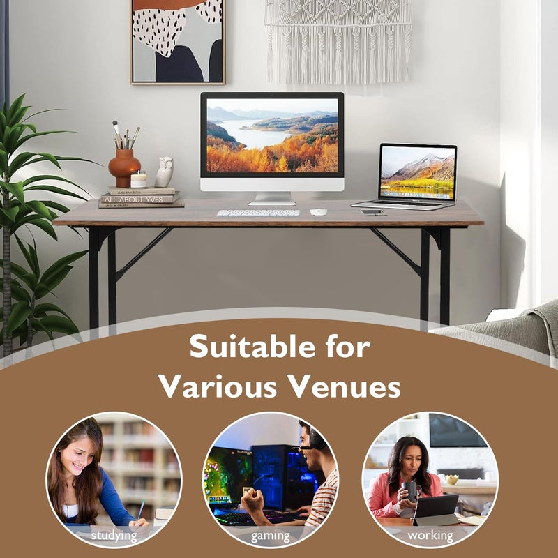 BestOffice Computer Desk,Home Office Desk, Modern Simple Style for Home Office Study Writing (Brown, 32 Inch) - Image 5