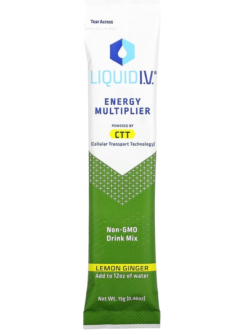 ليكويد آي.في. Energy Multiplier، مزيج مشروب الطاقة فائق الشحن، بالليمون والزنجبيل، 10 عبوات، 0.56 أونصة (16 جم) لكل واحدة - Image 3