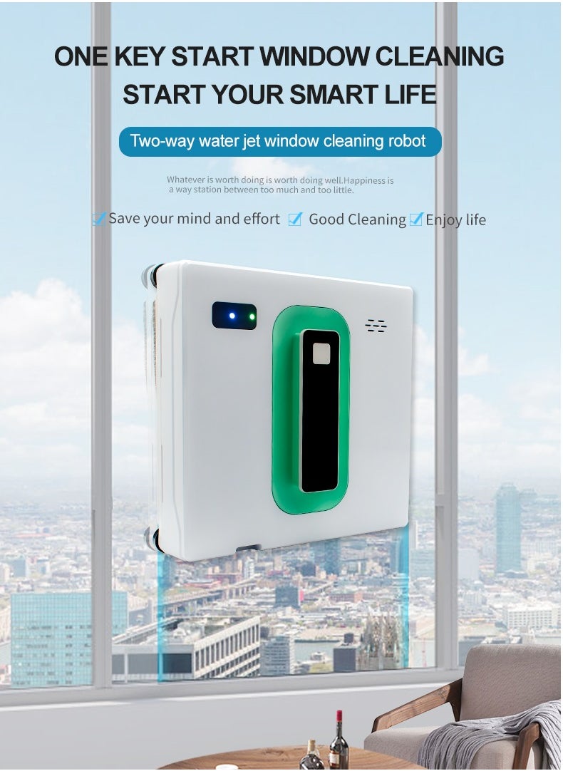 ET-LIFE - Window Cleaner Robot 6.8cm Ultra-Thin, Intelligent Obstacle Avoidance, Automatic Window Vacuum Cleaner for Large Mirror, Tile Wall, Glass Wall, Remote & App Control, Light & Compact - Image 1