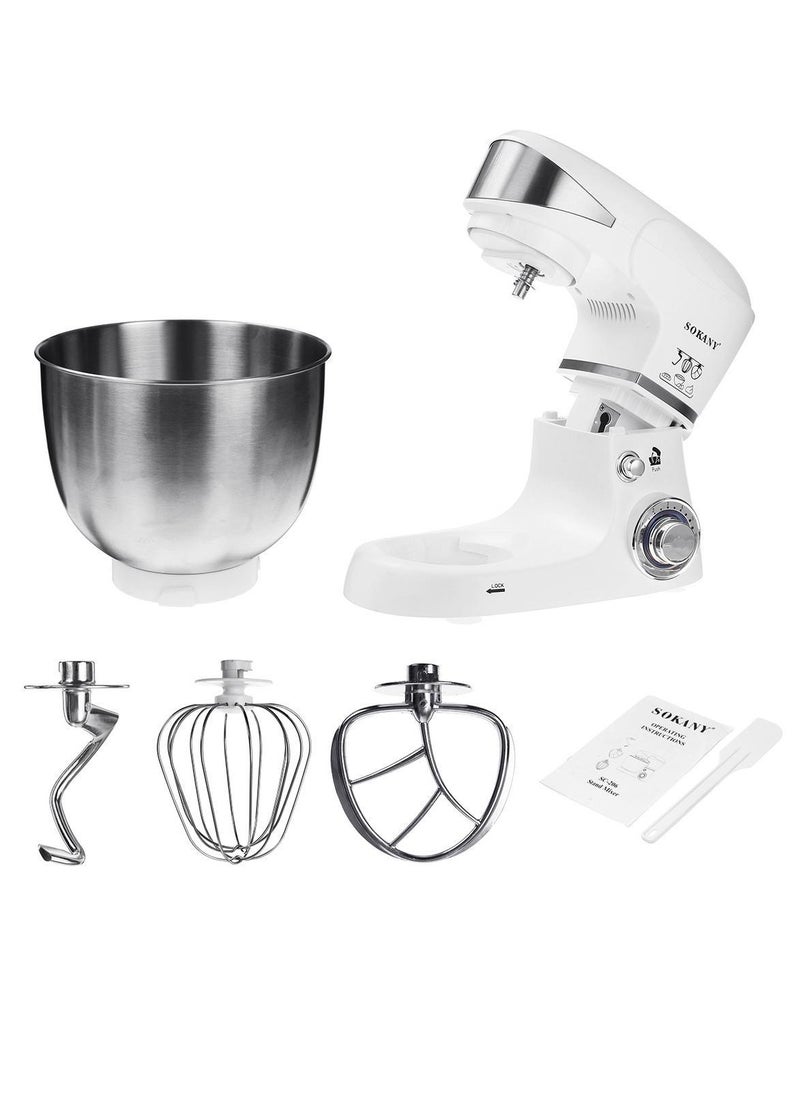 sokany - Stand Mixer, 5 liters, 1000 watts, Multi-function Kitchen Machine, with Lid Splash-Proof SC-206 White - Image 1