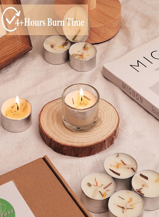 simeitol Citronella Scented Tealight Candles Outdoor, 16pack - 4-Hour White Tea Lights, 100% Natural Palm Wax Tea Lights Candle, Paraffin-Free, Scented Votive Candles for Indoor/Outdoor Use - Image 5