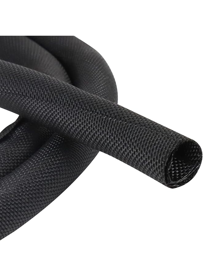 PROMASS Braided Cable Management Sleeves, Self-Wrapping Wire Loom Tubing Cord Protector, Split Design for Easy Installation, Wear and Bite Resistant, Ideal for Home Office and Pet Safety (1/2" - 12 Feet)  - Image 1