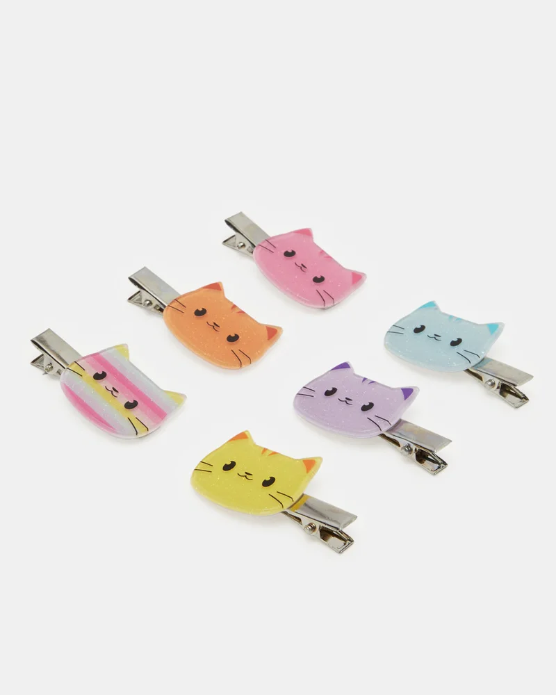 REDTAG Girls Assorted Embellished Hair Clip Set (Pack of 6)