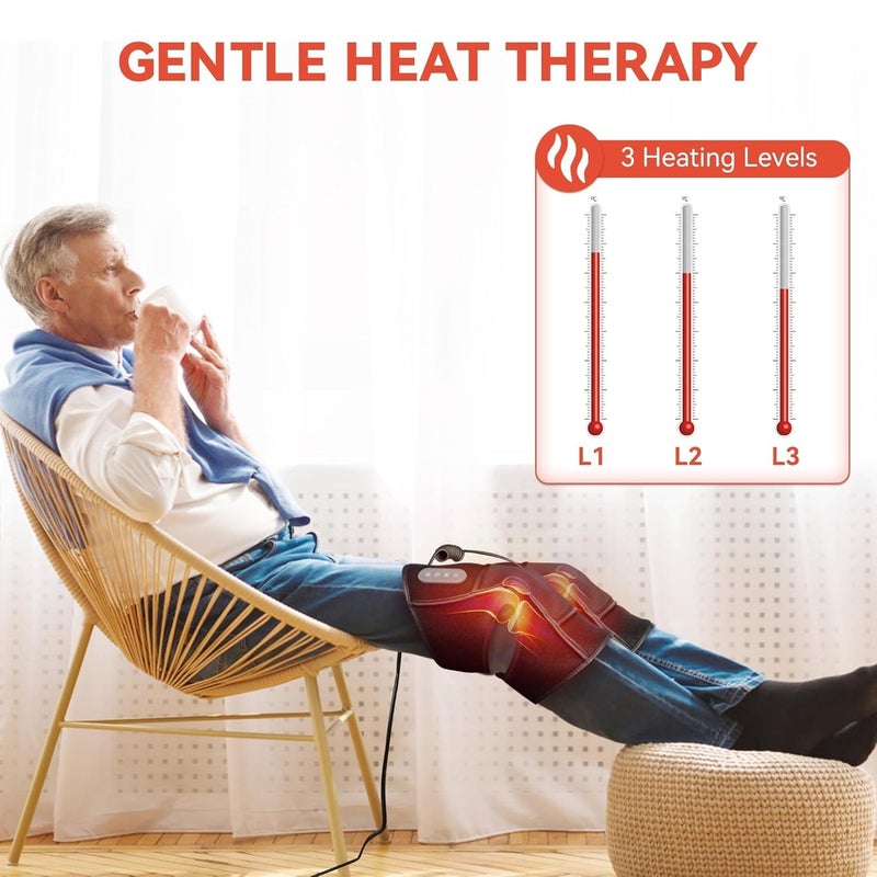 SENVIL Knee Massager with Heat and Vibration for Pain Relief, 3 Heat Levels & 3 Massage Modes Heated Knee Pad Wrap, Joint Warmers for Arthritis, Stiffness, Swelling, Leg, Elbow & Shoulder, Pair Set, Black - Image 2